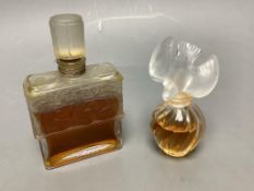A Lalique L'Air du Temps for Nina Ricci and Creaton Lalique Molinard scent bottle