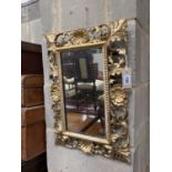 A Venetian foliate carved and pierced giltwood wall mirror, width 36cm, height 50cm51.5 x 36.5cm