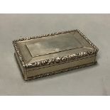 A William IV silver rectangular snuff box, Edward Smith, Birmingham, 1835, 88mm.