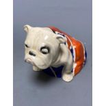 After Charles Noakes, a Royal Doulton Union Jack British Bulldog, RD645658, height 6cm
