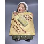 A French painted plaster advertising plaque for tapioca, height 50cm