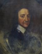 Follower of Samuel Cooper (1609-1672) Portrait of Oliver Cromwell, unfinished, oil on canvas 71 x