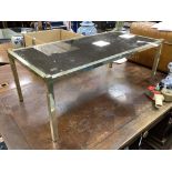 A Willy Rizzo style mirrored glass low table, width 99cm, depth 49cm, height 38cm