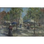 Charles J. Kelsey (1870-1960), oil on board, Market scene, signed, 20 x 30cm