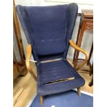 A Howard Keith Bambino armchair, (lacks seat pad) width 66cm, height 92cm