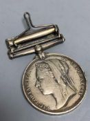 An 1882 Egypt medal with 'Alexandria 11th July' clasp awarded to Able Seaman W A Church, HMS Sultan