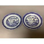 A pair of Chinese blue and white plates