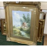 H. Rawson (19th C.), pair of watercolours, Mill Cottage, Reigate and Bates Brook, Redhill, signed,