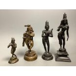 Four Thai bronze deities