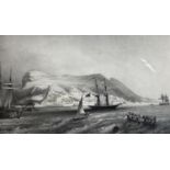 Couvillier after Chapuy, lithograph, View of Gibraltar, overall 33 x 43cm, unframed