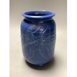 A Susie Cooper blue glazed vase, height 17cm