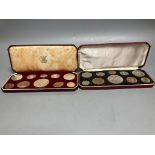 A Queen Elizabeth II brilliant UNC Coronation coin set, 1953 and a similar proof coin set