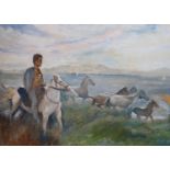 § Ronald Ossory Dunlop (1894-1973)Horses on the Irish coastOil on canvasSigned76 x 102 cm. unframed