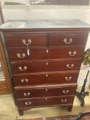 A George III mahogany chest on chest, width 104cm, depth 49cm, height 162cm