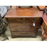 A small George III mahogany four drawer chest, width 78cm, depth 46cm, height 81cm