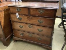 A small 19th century chest of two short and three long drawers, width 80cm, depth 45cm, height 78cm