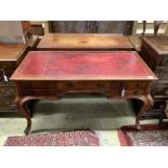 A Victorian walnut kneehole rosewood desk by Wilkinson & Son, Old Bond Street, stamped 11761, width