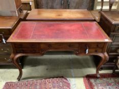 A Victorian walnut kneehole rosewood desk by Wilkinson & Son, Old Bond Street, stamped 11761, width