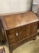 A George III mahogany bureau, width 106cm, depth 52cm, height 104cm