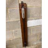 A Victorian scientific stick barometer, height 100cm