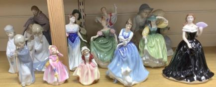 A group of ceramic figurines, various,comprising eight Royal Doulton figures, 'Buttercup' HN
