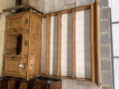 A Victorian pine dresser, length 142cm, depth 44cm, height 205cm