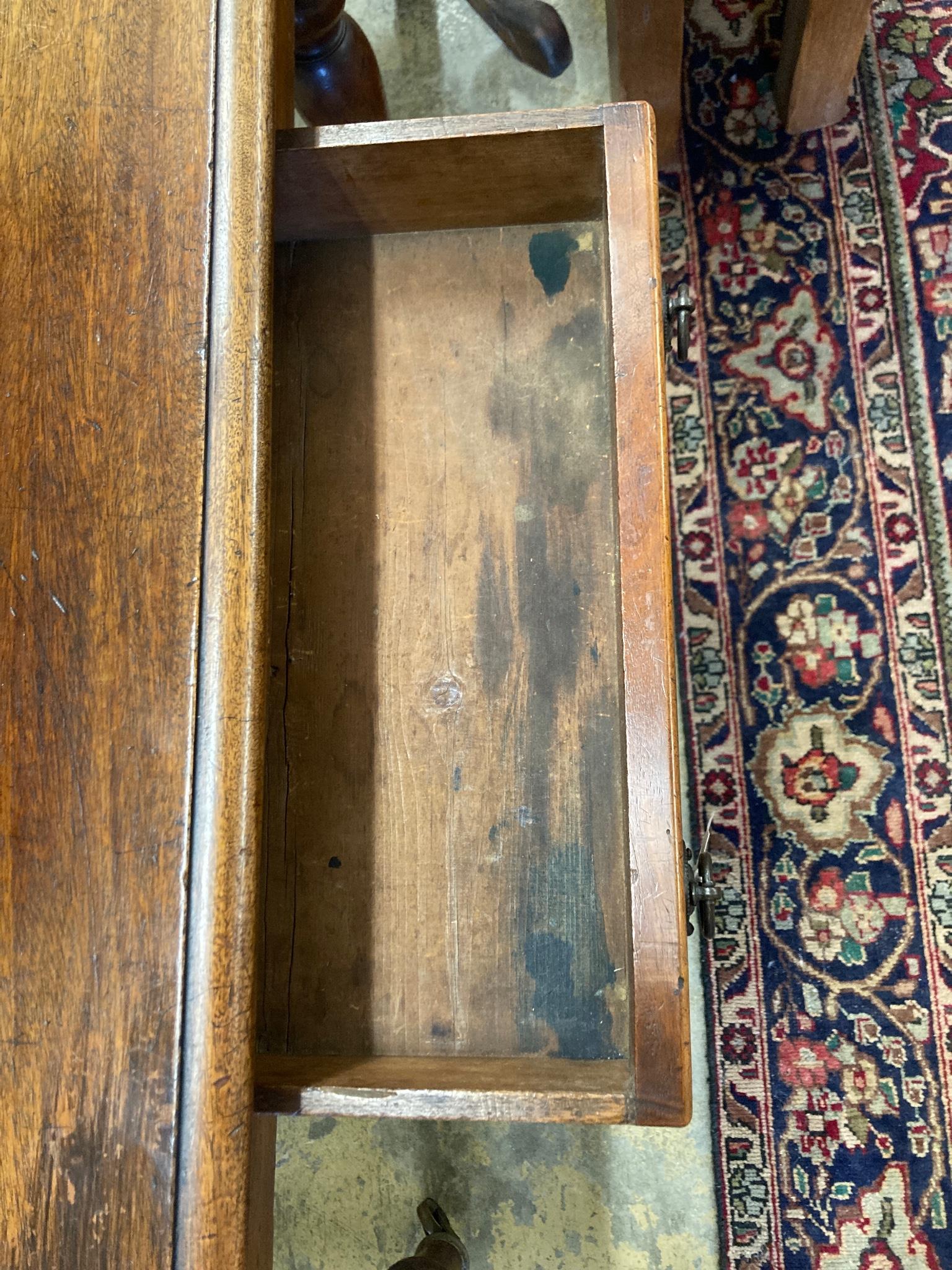 A Victorian mahogany writing tablefitted two small drawers on turned tapered legs, length 106cm, - Image 3 of 6