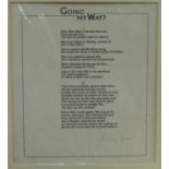 'Going my way?' poem signed by Cecil Day-Lewis