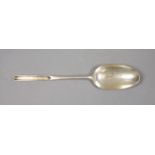 A mid 18th century silver marrow spoon, Robert Perth?, London, circa, 1750, 20.8cm.