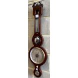 A 19th century mahogany wheel barometer, height 98cm