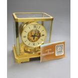 A Jaeger Le Coultre Atmos clock, height 24cm