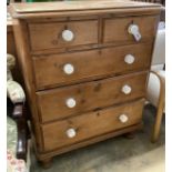 A Victorian pine chest of drawers, width 89cm, depth 47cm, height 109cm