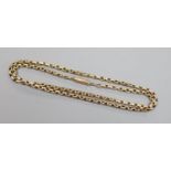 An early 20th century 9ct chain, 48cm,10.7 grams.