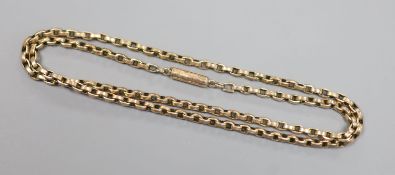 An early 20th century 9ct chain, 48cm,10.7 grams.