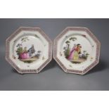 A pair of 19th century Berlin plates, diameter 21cm