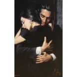 Fabian Perez, hand embellished giclee canvas, 'The Embrace II', no.4 of 20 artists proofs, with