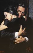 Fabian Perez, hand embellished giclee canvas, 'The Embrace II', no.4 of 20 artists proofs, with