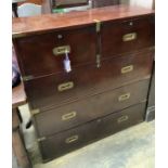 A 19th century military chest, width 104cm, depth 48cm, height 110cm