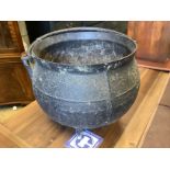 A cast iron cauldron, diameter 31cm, height 28cm
