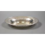 A continental (800 standard marked) pierced dish of oval form, 29.4cm,7.5oz.
