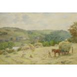 George M. Henton (1861-1924), watercolour, Village of River from Crabble Hill near Dover, signed