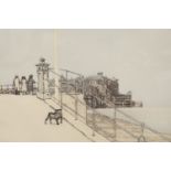 Richard Beer, limited edition print, Palace Pier, Brighton, signed, 22/70, 40 x 56cm