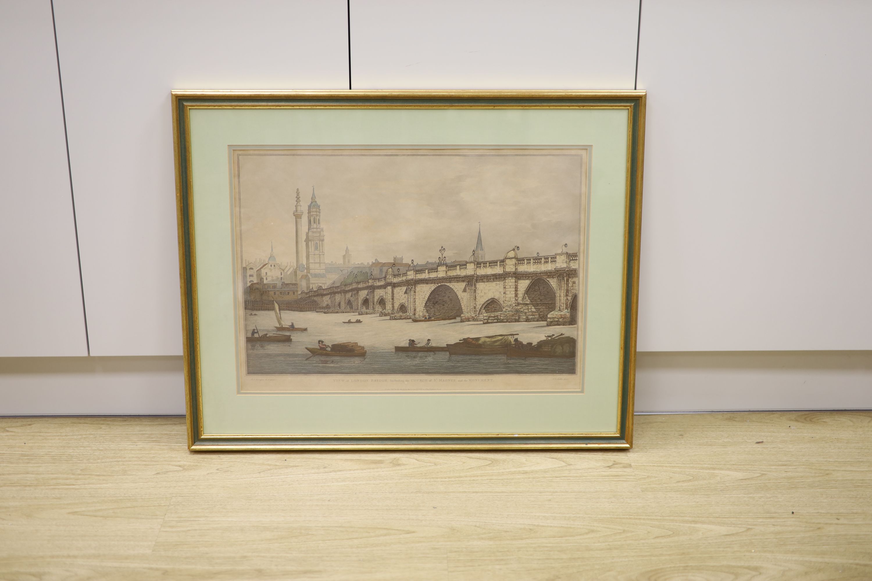 Stadler after Farrington, colour print, View of London Bridge, overall 44 x 62cm - Image 2 of 3