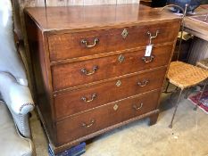 A George III oak chest, width 91cm, depth 48cm, height 96cm