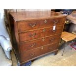 A George III oak chest, width 91cm, depth 48cm, height 96cm