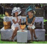 Sherree Valentine Daines, embellished canvas on board, 'Champagne Rendezvous', 76/195, with COA, 54