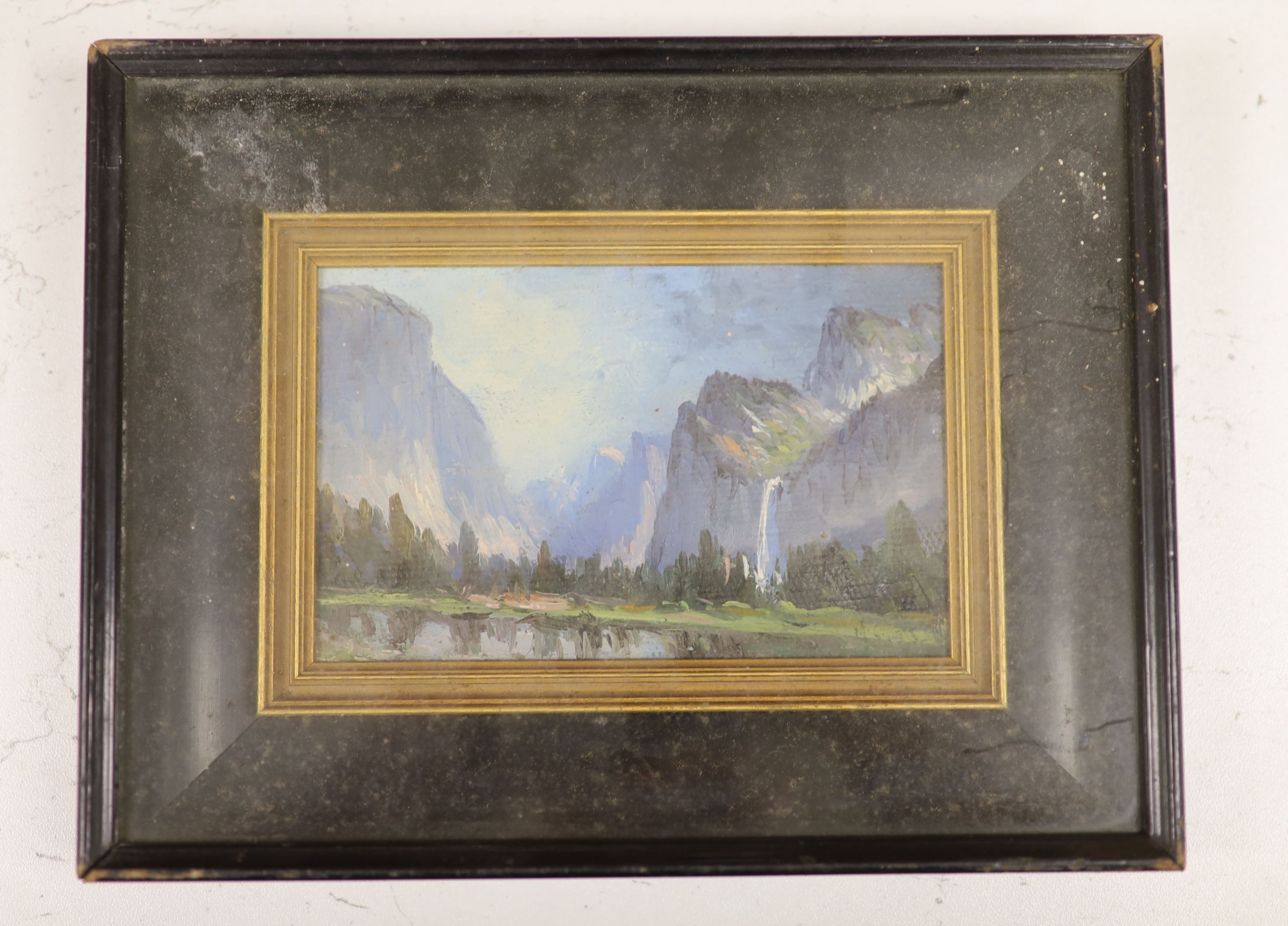 Arthur W. Best (American, 1859-1935), oil on canvas, 'Yossemite Valley, San Francisco', inscribed - Image 2 of 3