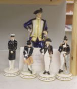 Five limited edition ceramic figures by Michael Sutty, comprising 'Master and Commander Full Dress