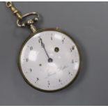 A 19th century Swiss white metal repeating keywind open faced pocket watch by L'Hardy Du Bois, (