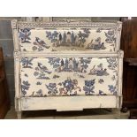 A painted French single bed frame, width 120cm